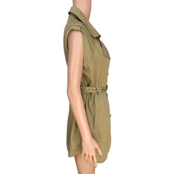 Anthropologie Staring at Stars sleeveless trench coat jacket size M cotton - Picture 2 of 6